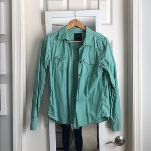 Turquoise corduroy shirt
